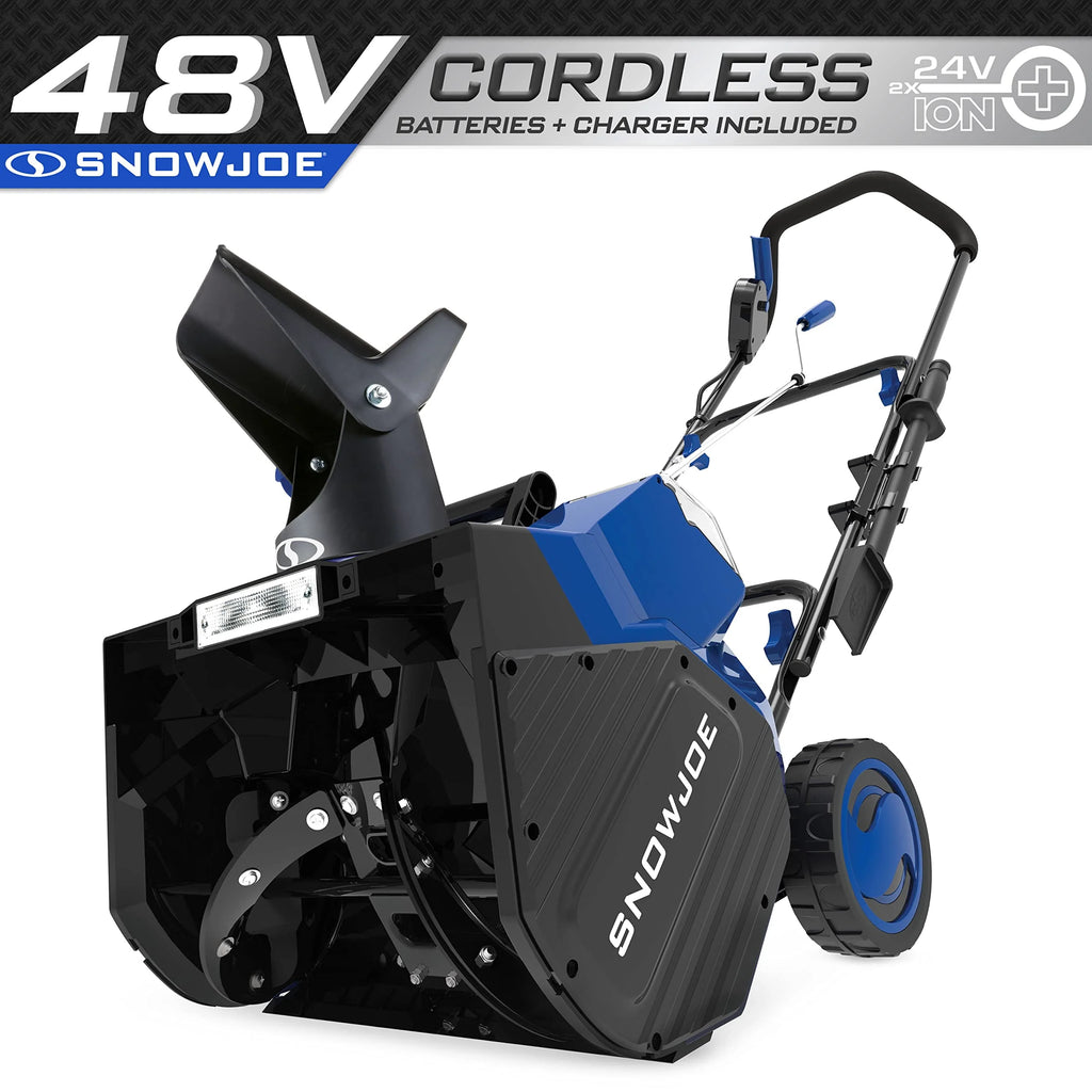 Souffleuse à neige sans fil Snow Joe 24V-X2-SB18 de 18 pouces, 48 volts, 4 Ah, remise à neuf, (2 x 4,0 Ah)