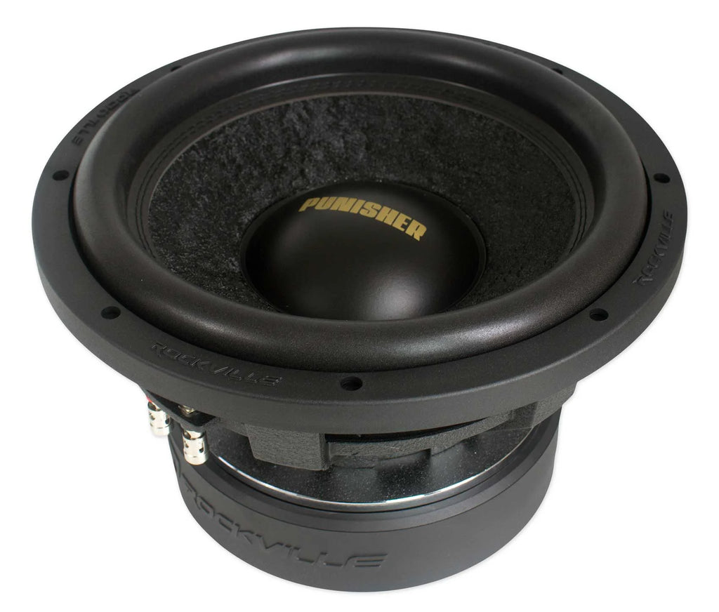 Caisson de basses pour voiture Rockville Punisher 12D2 12 5600w Peak Double sub 2-Ohm 1400w RMS Certifié CEA