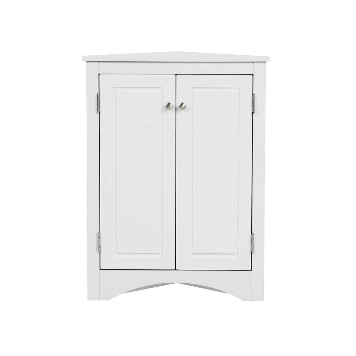 Meuble d’angle de sol avec étagères réglables et deux portes, meuble de rangement triangulaire pour salle de bains, meuble de sol autoportant de style moderne pour cuisine, salon et entrée, chêne