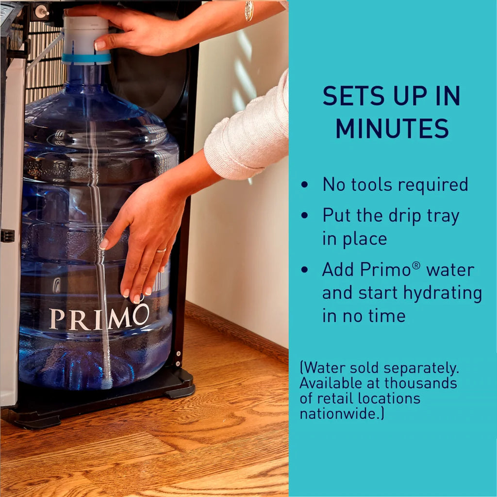Primo Water? Distributeur d’eau Pro 2 à température contrôlée avec chargement par le bas et machine à café à dosettes individuelles, noir