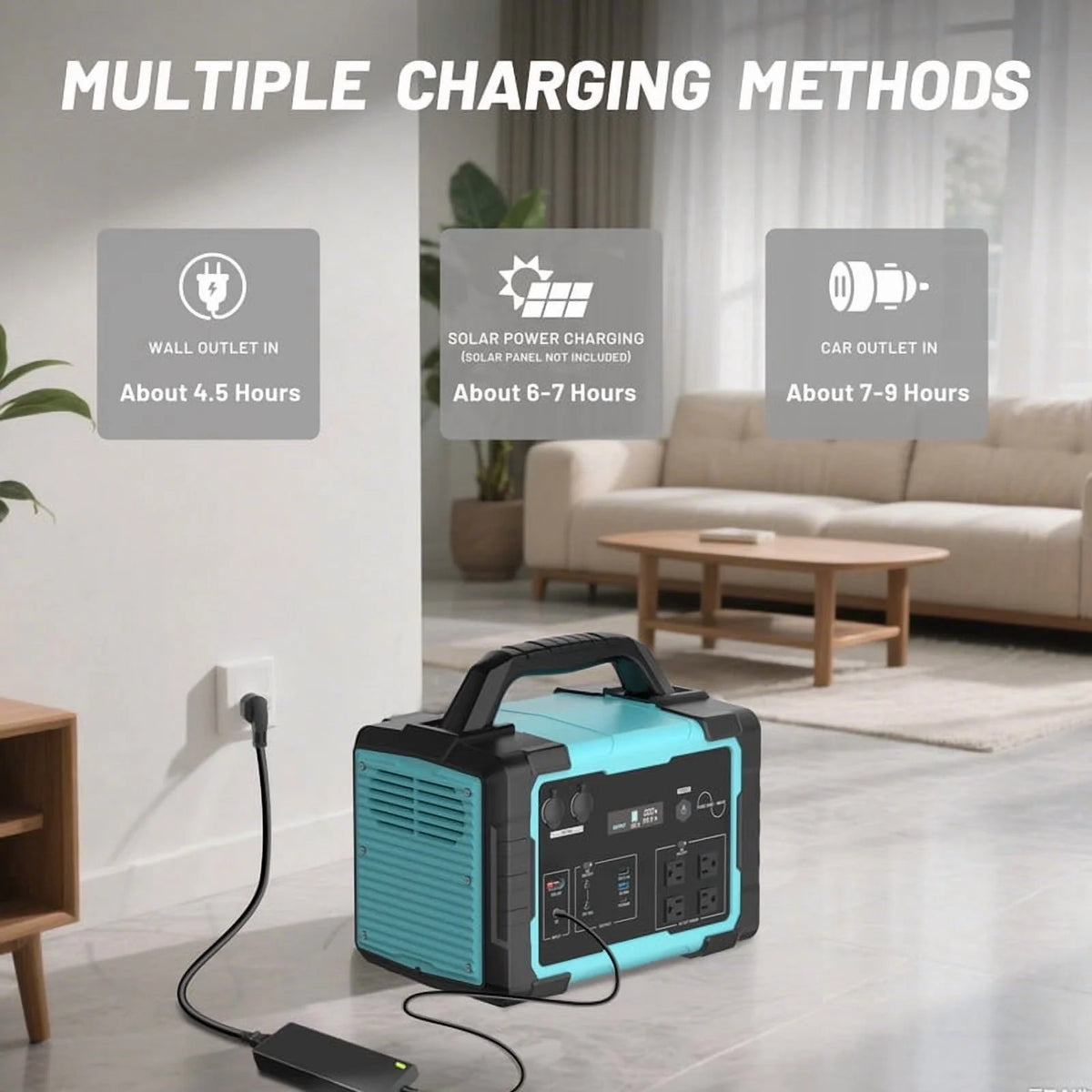 Générateur solaire portable 1000W, station d’énergie avec batterie LiFePO4 1024Wh et panneau solaire 100W, batterie externe USB-C pour camping, voyages en plein air, camping-car et urgences à domicile - Bleu