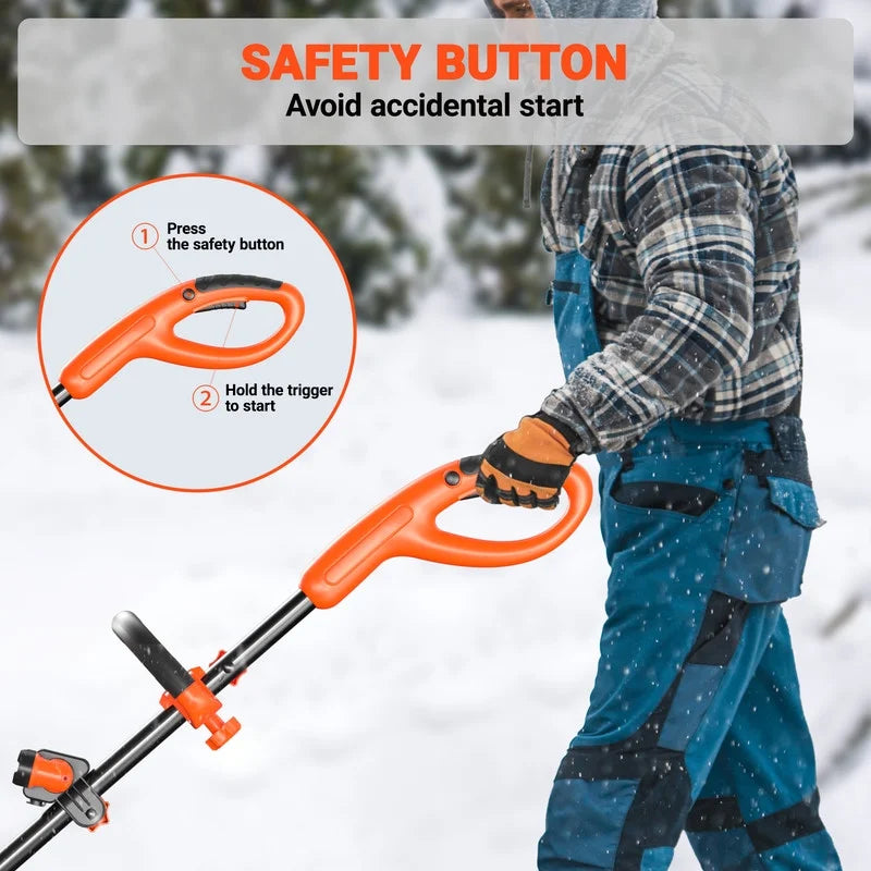Pelle à neige sans fil VOLTASK 48 V de 16 pouces avec roues, souffleuse à neige électrique avec feux LED, 2 batteries et chargeur rapide double inclus pour allée