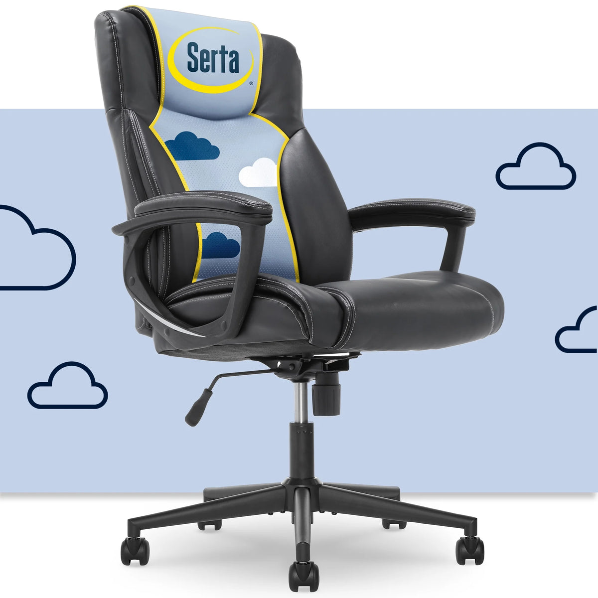 Chaise de bureau Serta Connor en microfibre gris clair