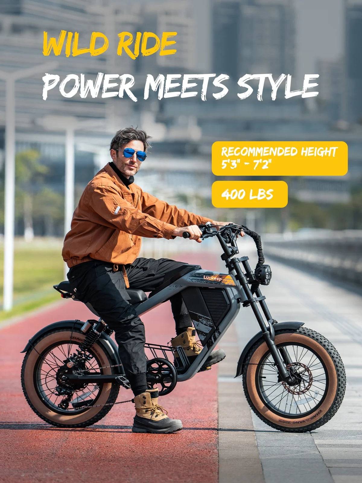 Luckeep M5 Electric Bike for Adults/Teen, 1500W Peak Motor, Max 32MPH,48V 15AH Battery, Max 60 Miles Electric Motorcycle for Mountains,20 Fat Tire Electric Dirt Bike,Sand,Road,Full Suspension