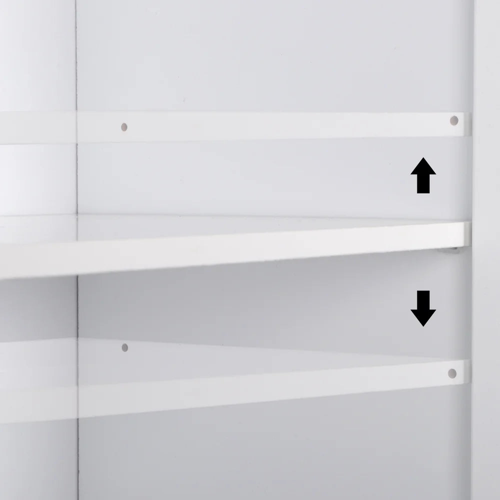 Armoire de rangement Tcbosik à 2 portes, garde-manger de cuisine de 72,2 po de haut avec étagères réglables, meuble sur pied pour salon, salle à manger ou chambre, blanc