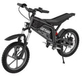 GOTRAX Fitz16 Moto tout-terrain électrique pour enfants à partir de 8 ans, moteur de 350 W, pneus tout-terrain de 16 pouces, double suspension, vitesse de 15,5 mi/h, autonomie de 16 mi, phare à DEL, noire