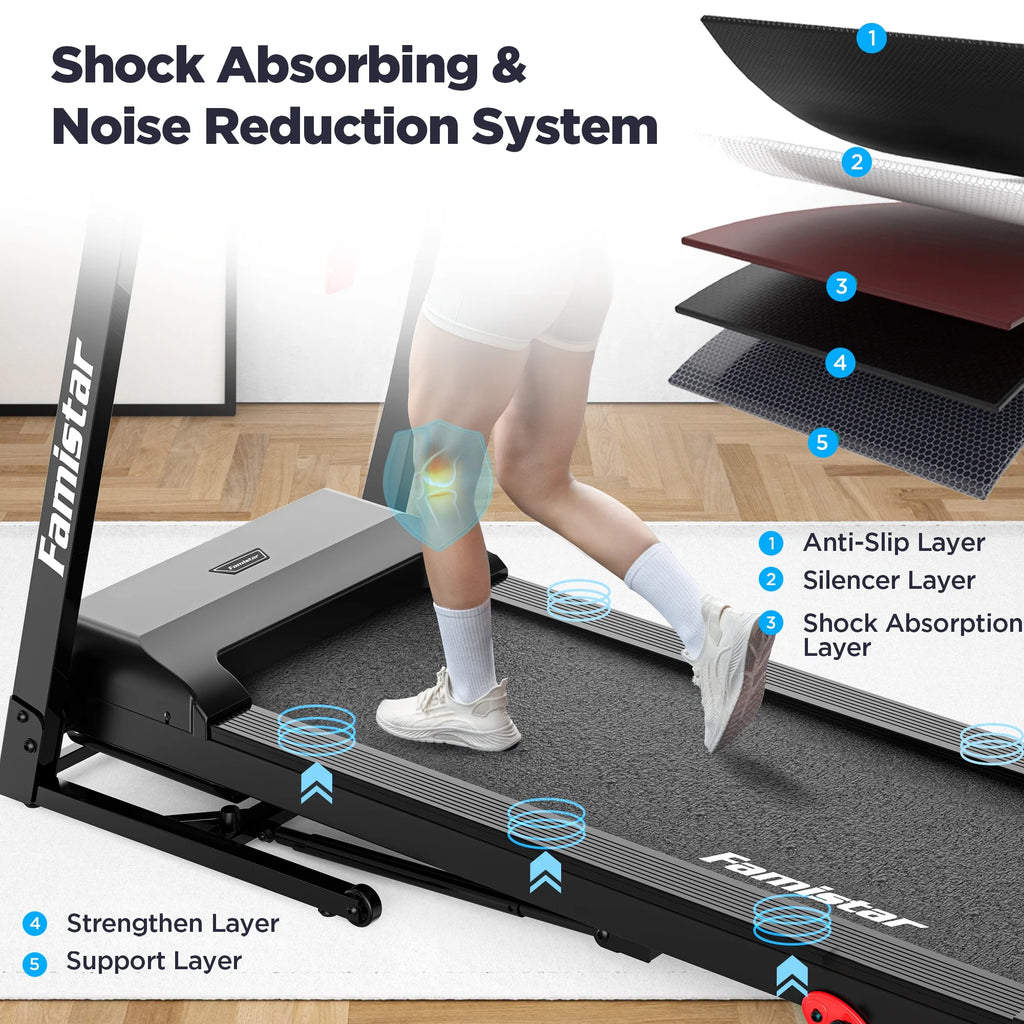 Tapis de course pliable avec inclinaison, tapis de course 3,5 CV pour la maison avec capacité de 330 lb, 71 programmes