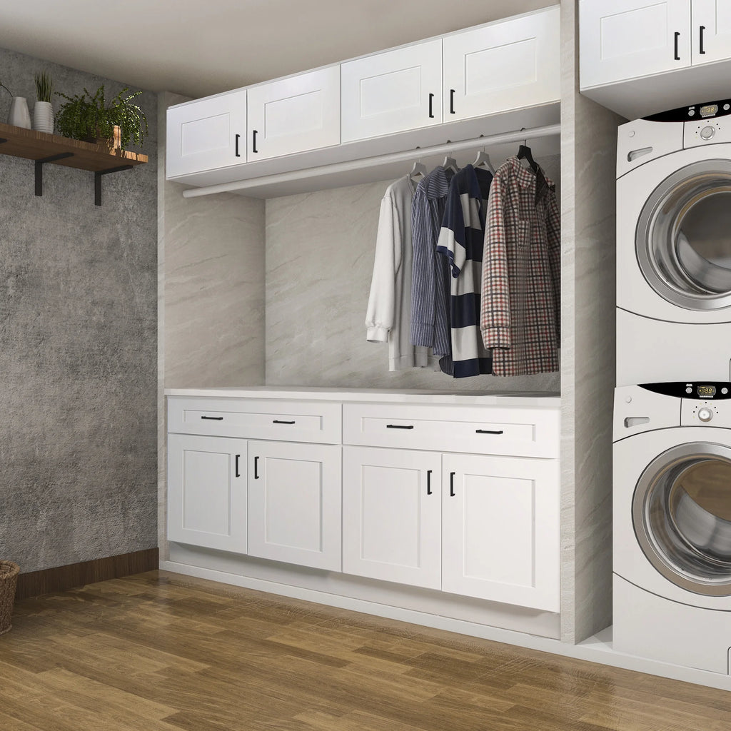 Design House Brookings Meuble bas de cuisine à assembler en bois Shaker, 2 portes et 2 tiroirs (48 x 34,5 x 24), blanc Sherwin Williams