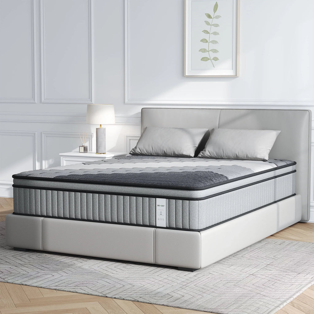 Matelas simple BEHOST de 25,4 cm, matelas écologique en mousse à mémoire de forme certifié CertiPUR-US, matelas hybride simple à ressorts ensachés sans transfert de mouvement