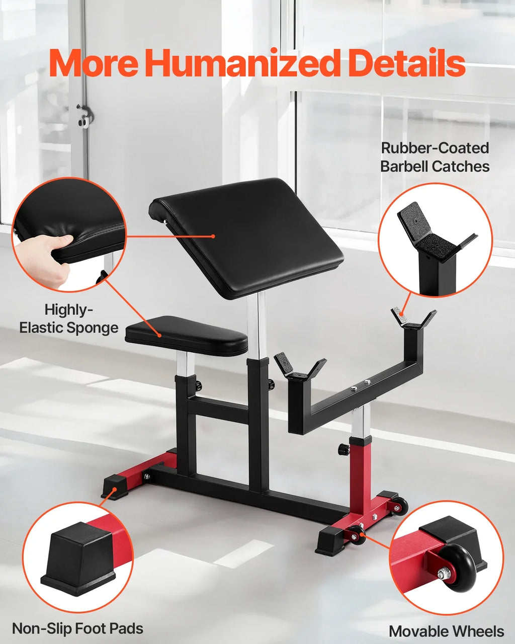 Banc à biceps VEVOR, machine de musculation pour biceps, charge max 200 kg, équipement de musculation à domicile, station assise pour isoler les biceps avec haltères et barres, banc de musculation réglable pour salle de sport à domicile
