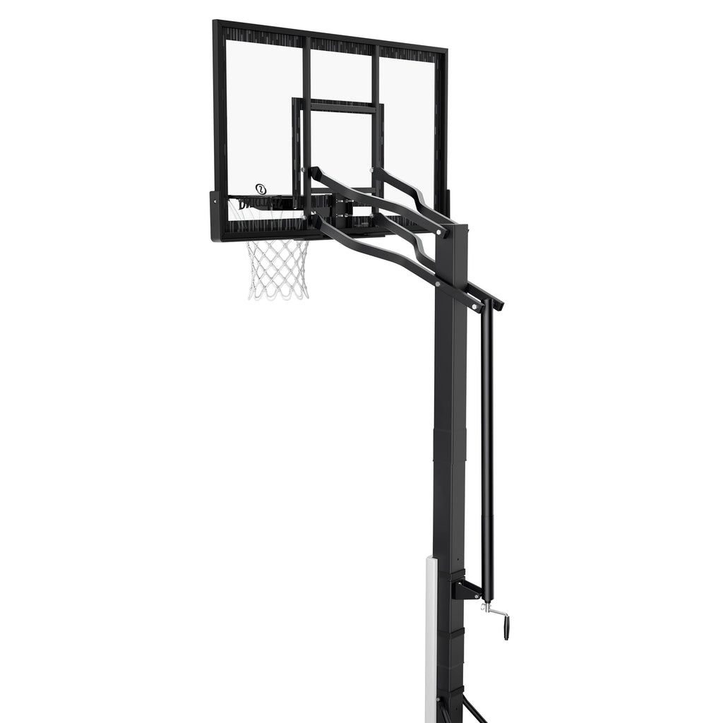 Panier de basketball portable Spalding de 152 cm avec panneau en acrylique, cric à vis et cercle Arena Slam – Jeu en extérieur