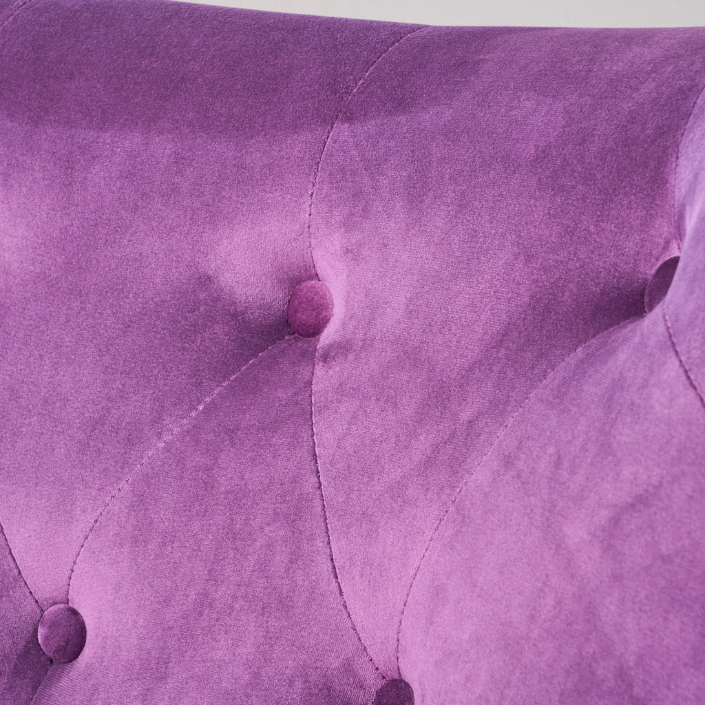 Fauteuil à oreilles en velours Noble House Simon, violet