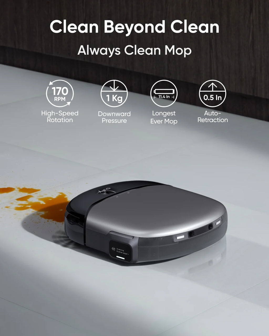 Aspirateur robot eufy Omni S1 Pro avec station tout-en-un, serpillière toujours propre, aspiration de 8 000 Pa, évitement des obstacles, lavage et séchage automatiques de la serpillière, vidage automatique du bac à poussière