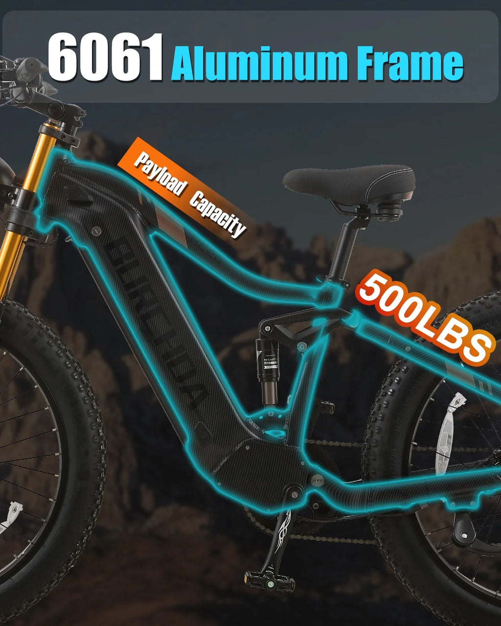 Dual Motors AWD 2000W Electric Bike for Adult 26'', UL2849 48V 60AH Removable Battery E-mountain bike 4'' Fat Tire up to 35MPH&200Miles Long Range Off Road Ebike Beach Dual Hydraulic&Brakes E-Bicycle