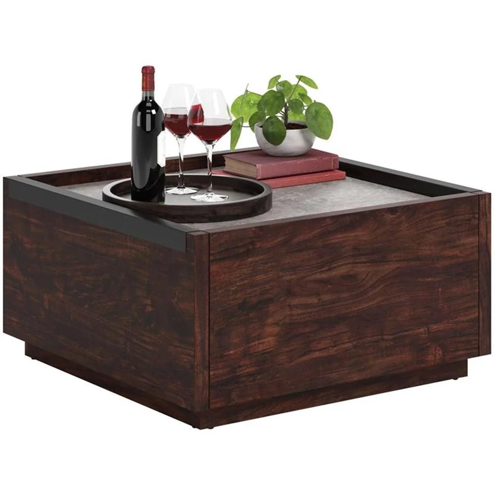 Table basse contemporaine en bois d'ingénierie Pemberly Row marron