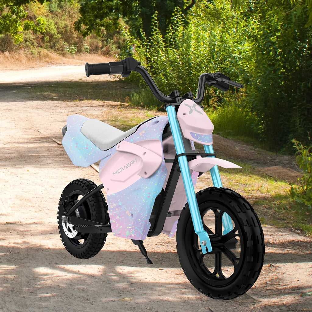 Hover-1 My First Dirt Bike for Kids - 300W Motor, 9MPH Max Speed, 9 Mile Range, 12 Off-Road Tires, 120LB Max Weight, Twist Grip Throttle & Rear Disc Brake Electric Dirt Bike for Kids Ages 5+ Years