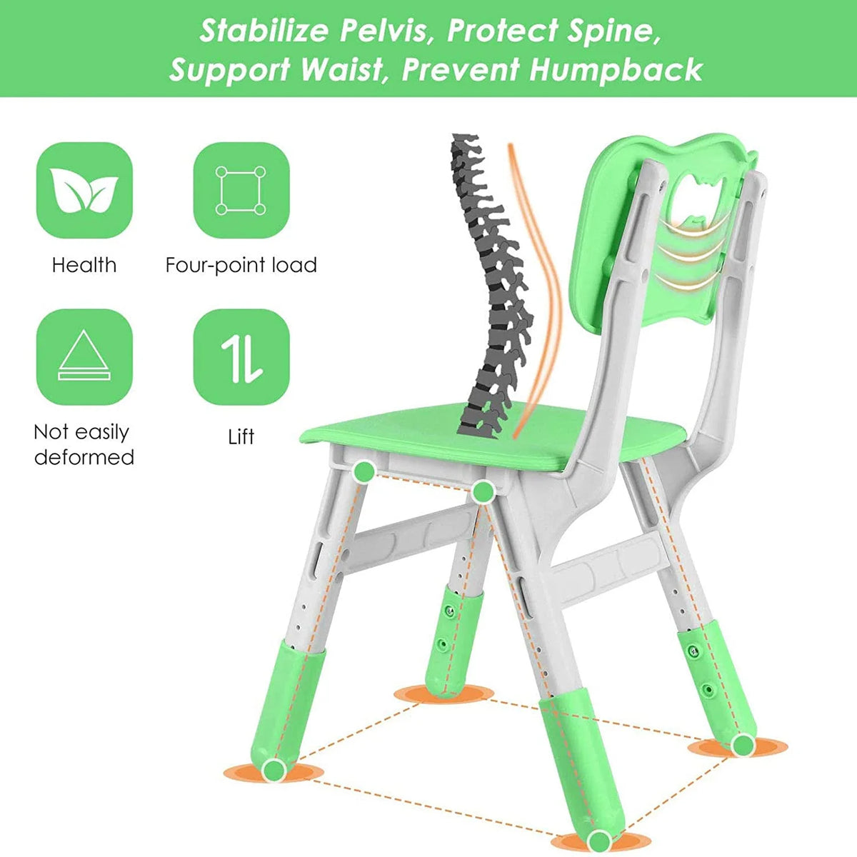 Ensemble table et 4 chaises pour enfants LAZY BUDDY, bureau réglable en hauteur pour tout-petits avec plateau graffiti, ensemble de table d’activités pour enfants pour crèche et maison