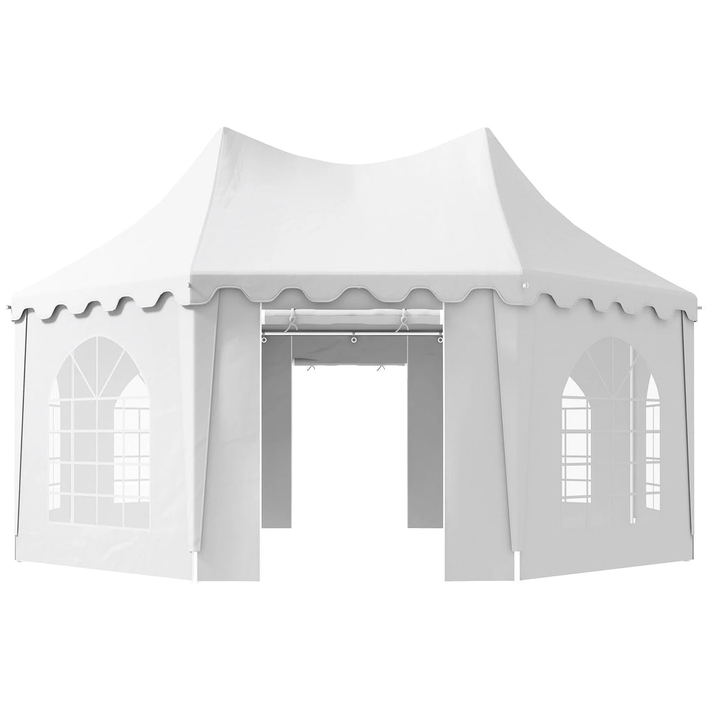 Outsunny 22,3' x 16,4' Tonnelles de réception blanches pour extérieur, portables