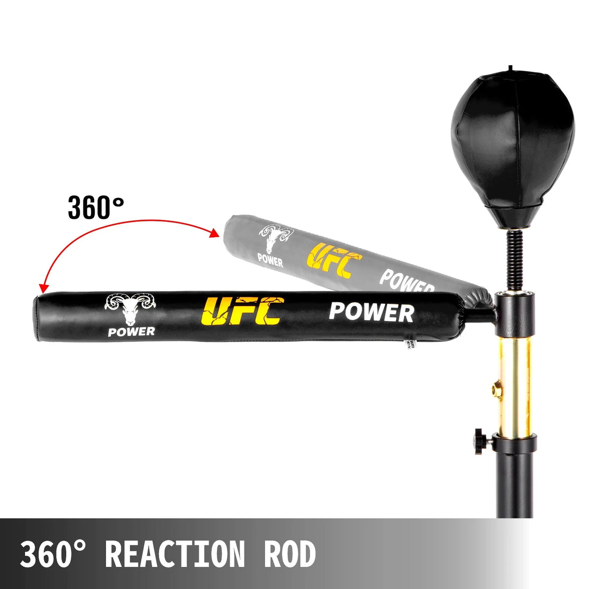Appareil d'entraînement de vitesse de boxe de marque VEVOR, barre de réflexe rapide pour la boxe, balle de boxe d'entraînement avec barre de réflexe et gants, sac de frappe rapide autoportant, hauteur réglable, pour adultes et enfants, avec deux balles
