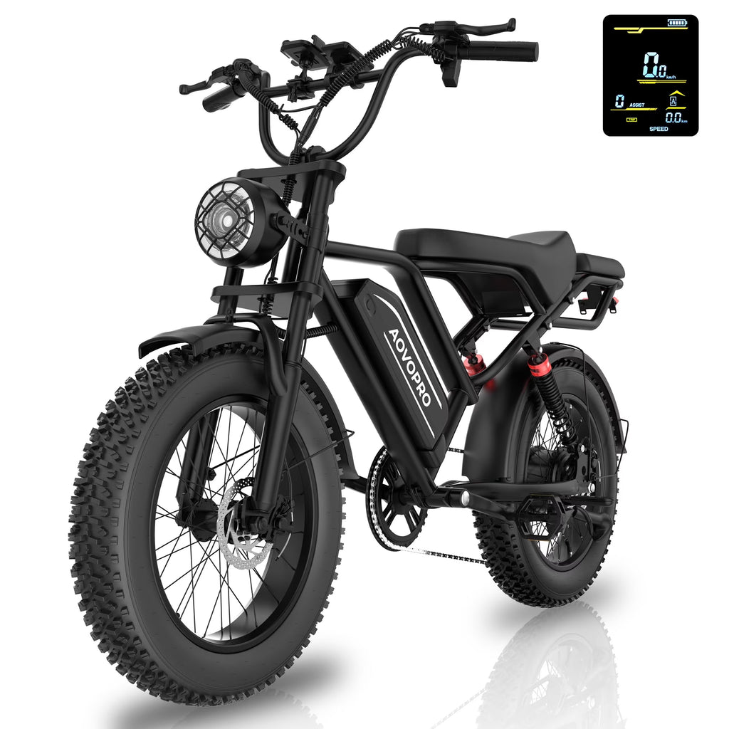 Vélo électrique AOVOPRO AP20 pour adultes, pneus larges 20 x 4,0, vélo tout-terrain 750 W, VTT électrique 48 V 15,6 Ah UL2849