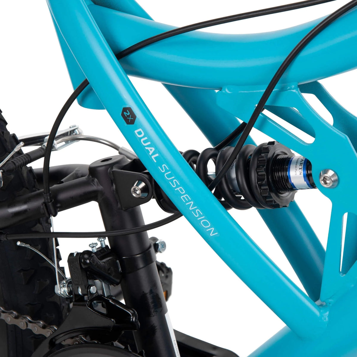 Vélos tout-terrain à suspension intégrale Huffy Trail Runner 24 pour filles, bleu sarcelle