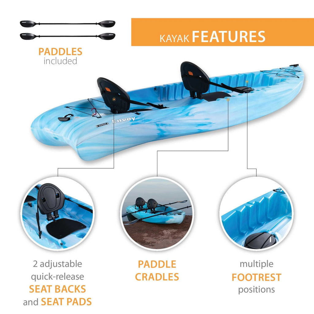 Kayak tandem Sit-on-Top Lifetime Envoy 10,5 pi, Sky Fusion (91192)
