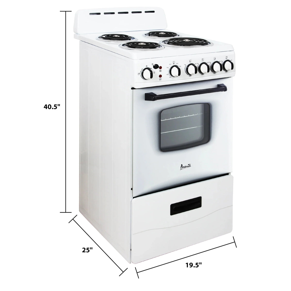 Cuisinière électrique Avanti 20 avec porte vitrée à cadre, en acier inoxydable (ERU200P3S)