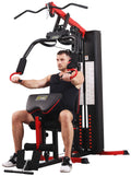 Système de musculation à domicile Fitvids LX750 avec 150 kg de résistance, colonne de poids de 55 kg, une station, livré avec une vidéo d’instructions d’installation, expédié en 5 colis