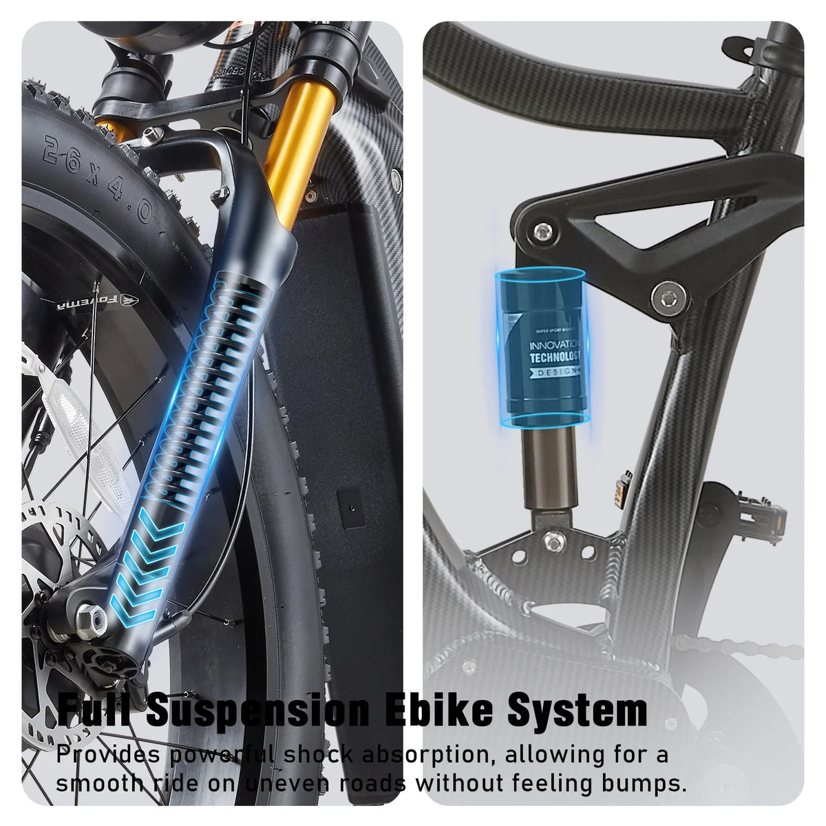 Dual Motors AWD 2000W Electric Bike for Adult 26'', UL2849 48V 60AH Removable Battery E-mountain bike 4'' Fat Tire up to 35MPH&200Miles Long Range Off Road Ebike Beach Dual Hydraulic&Brakes E-Bicycle