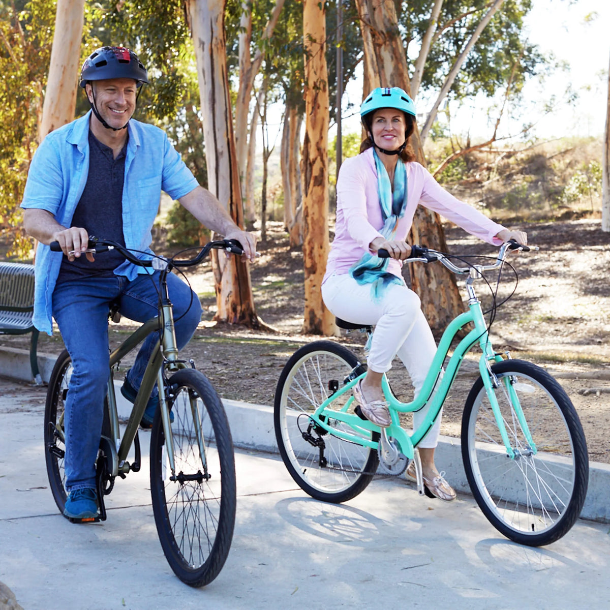 Vélo de confort pour homme Parkside SE 27,5 avec cadre à ajustement parfait, vert sauge