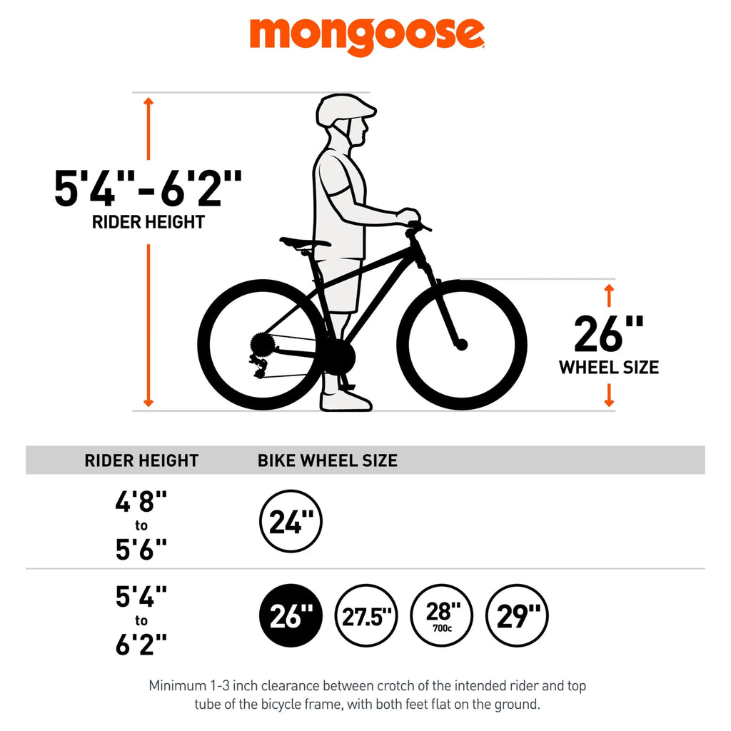 Vélo tout-terrain Mongoose 26 Dolomite pour homme, 7 vitesses, noir