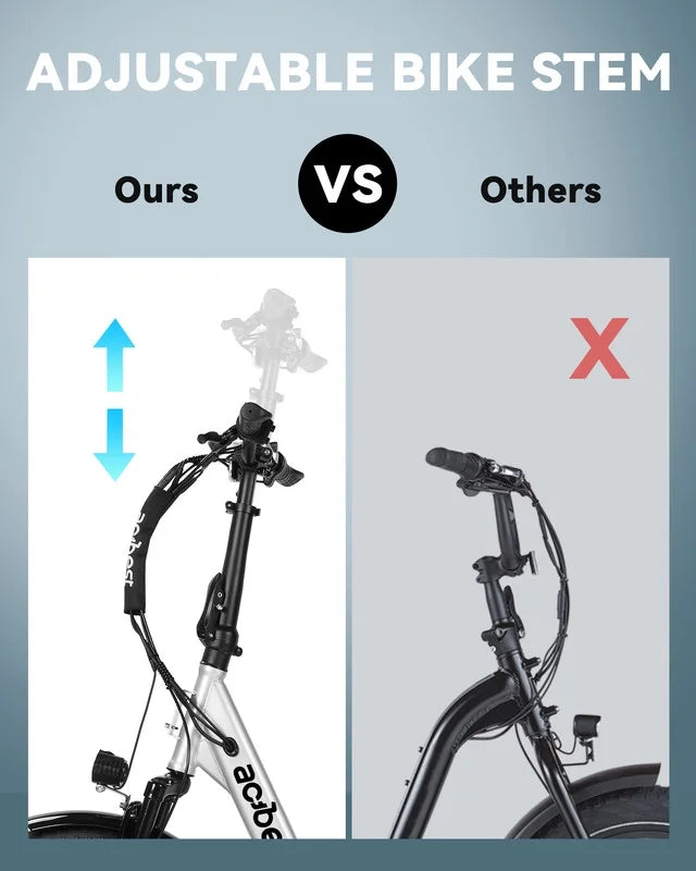 Vélo électrique Actbest pour adultes, Mars 20'' Pneu large Vélo pliant électrique avec moteur de pointe 1200W, 7 vitesses 28MPH, Batterie amovible 48V 499Wh, Potence de vélo réglable, Vélo électrique pliable UL2849 (Noir)