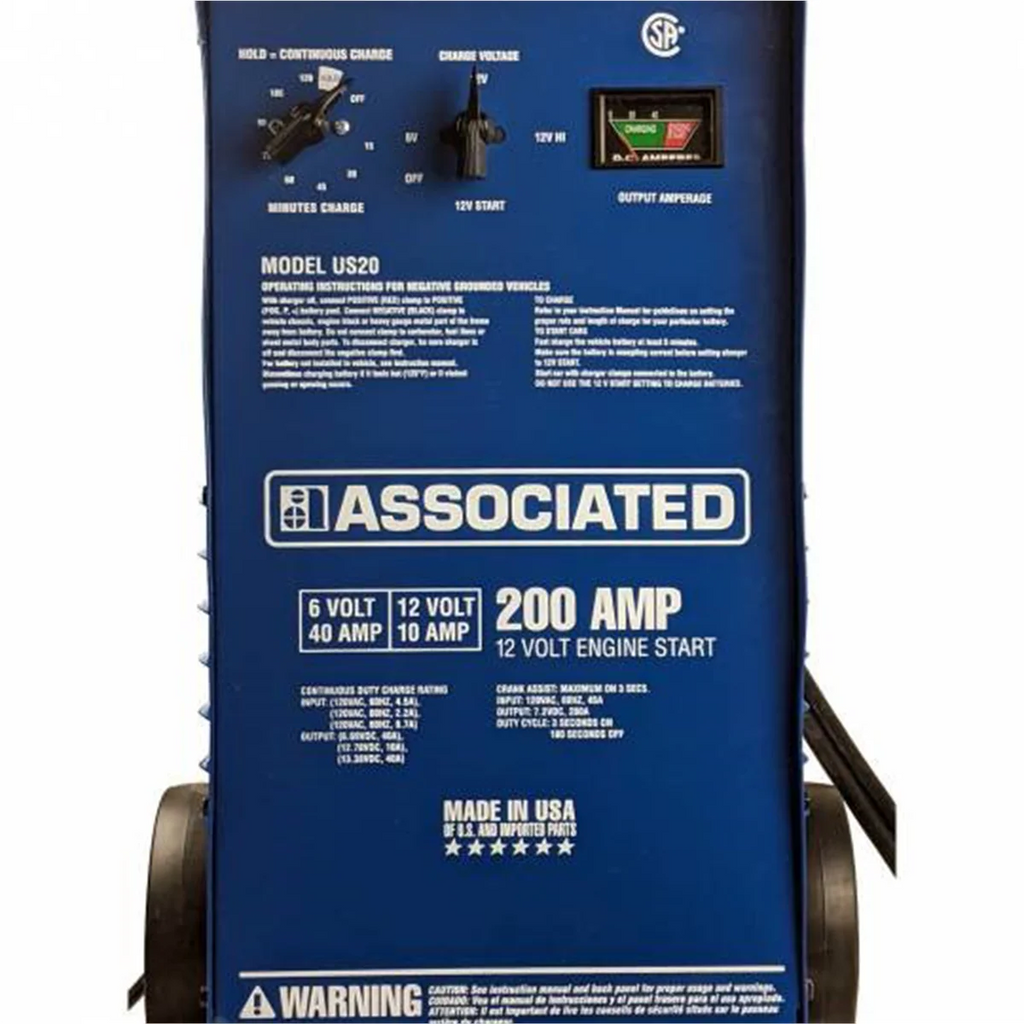 Chargeur de batterie automobile Associated Equipment US20 40 Ampères 6V-12V