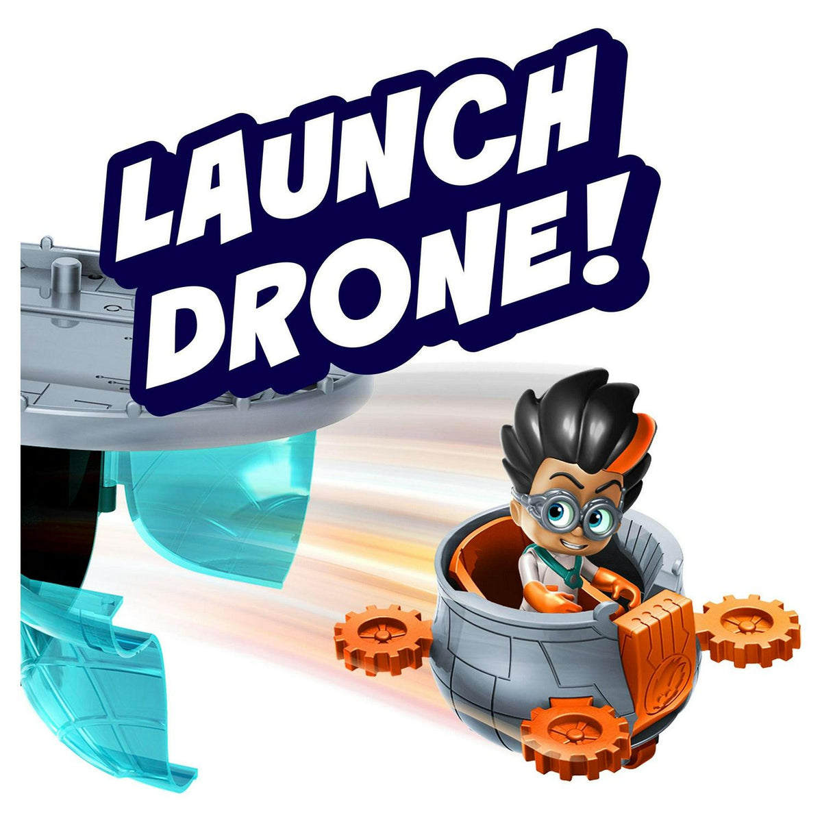 Coffret de jeu Pyjamasques Usine volante de Romeo avec lumières. Sons. et compartiment secret. Jouets pour enfants à partir de 3 ans. Cadeaux et présents