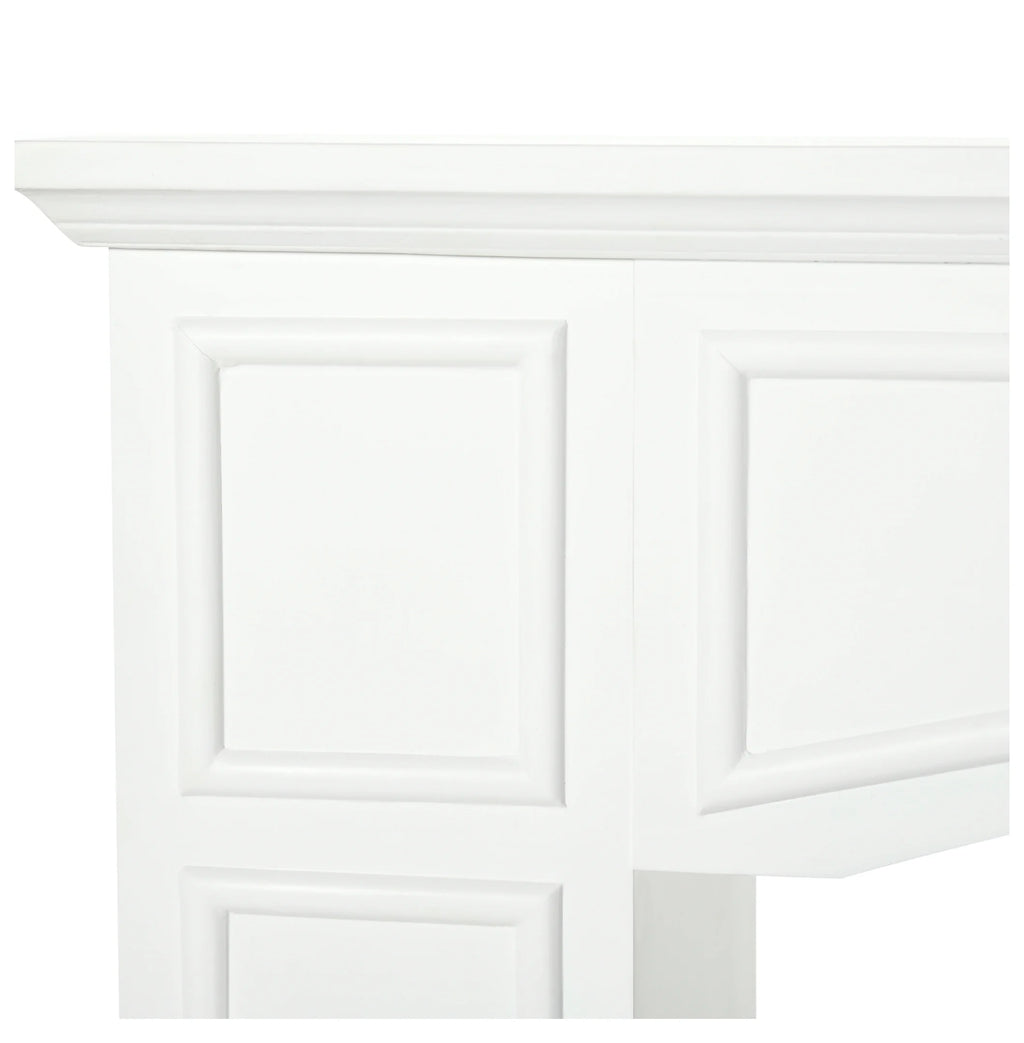 Manteau de cheminée moderne, encadrement de cheminée avec motif décoratif, largeur intérieure 29, blanc