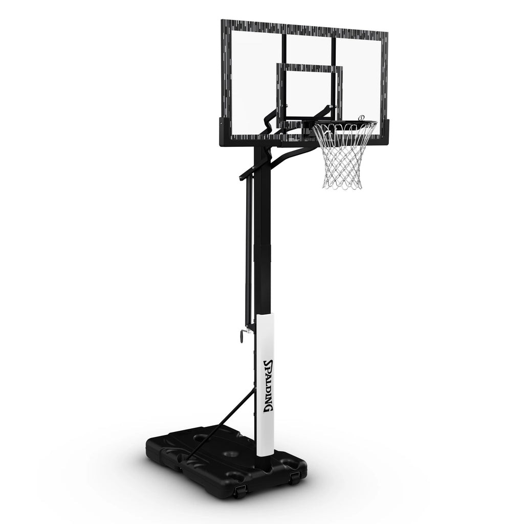Panier de basketball portable Spalding de 152 cm avec panneau en acrylique, cric à vis et cercle Arena Slam – Jeu en extérieur