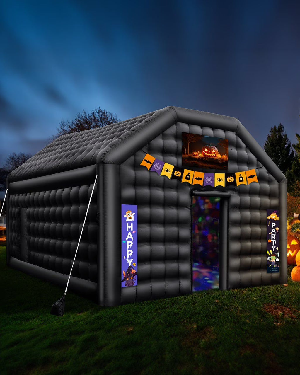 Tente gonflable de boîte de nuit - Abri de fête gonflable de 12 pieds de haut avec lumières, parfait pour les festivals et les événements