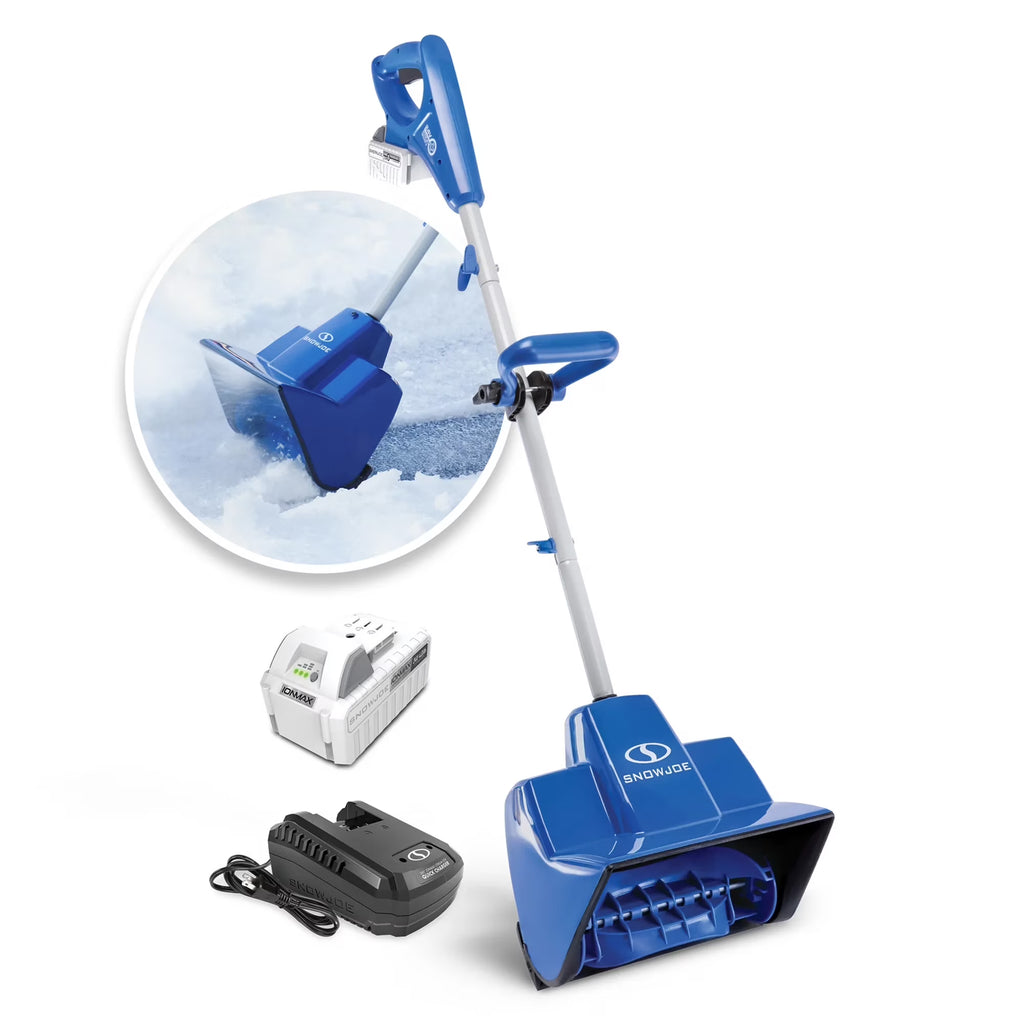 Kit pelle à neige sans fil Snow Joe 24 V 4 Ah, déneigement hivernal des allées, bleu, 24V-SS11