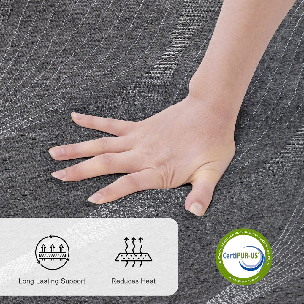 Matelas en mousse à mémoire de forme gel de 14 pouces, format Queen Size, confort mi-ferme, compatible avec les lits réglables