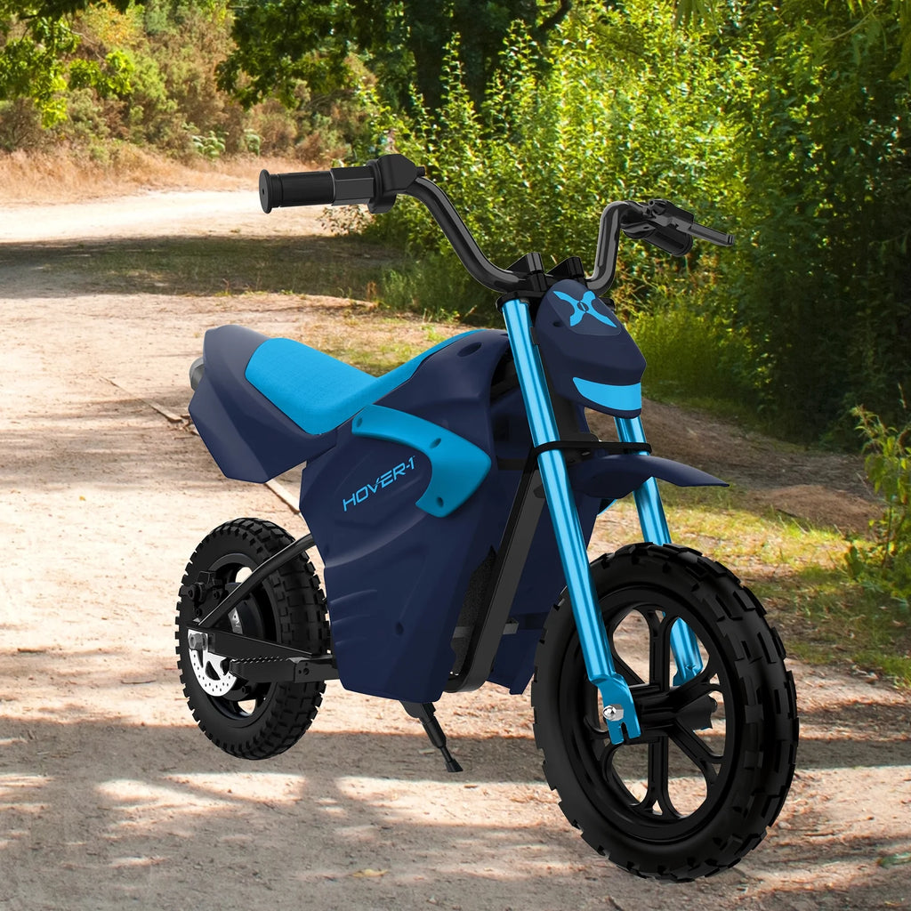 Hover-1 My First Dirt Bike for Kids - 300W Motor, 9MPH Max Speed, 9 Mile Range, 12 Off-Road Tires, 120LB Max Weight, Twist Grip Throttle & Rear Disc Brake Electric Dirt Bike for Kids Ages 5+ Years