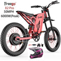 Moteur 6000W(Crête) Batterie 60V/35Ah, Moto électrique Freego X2Pro pour adultes, Vélo électrique  50MPH/7 Vitesses Vélo électrique tout-terrain, Suspension intégrale 19x2/Frein hydraulique à quatre pistons UL2849MTB