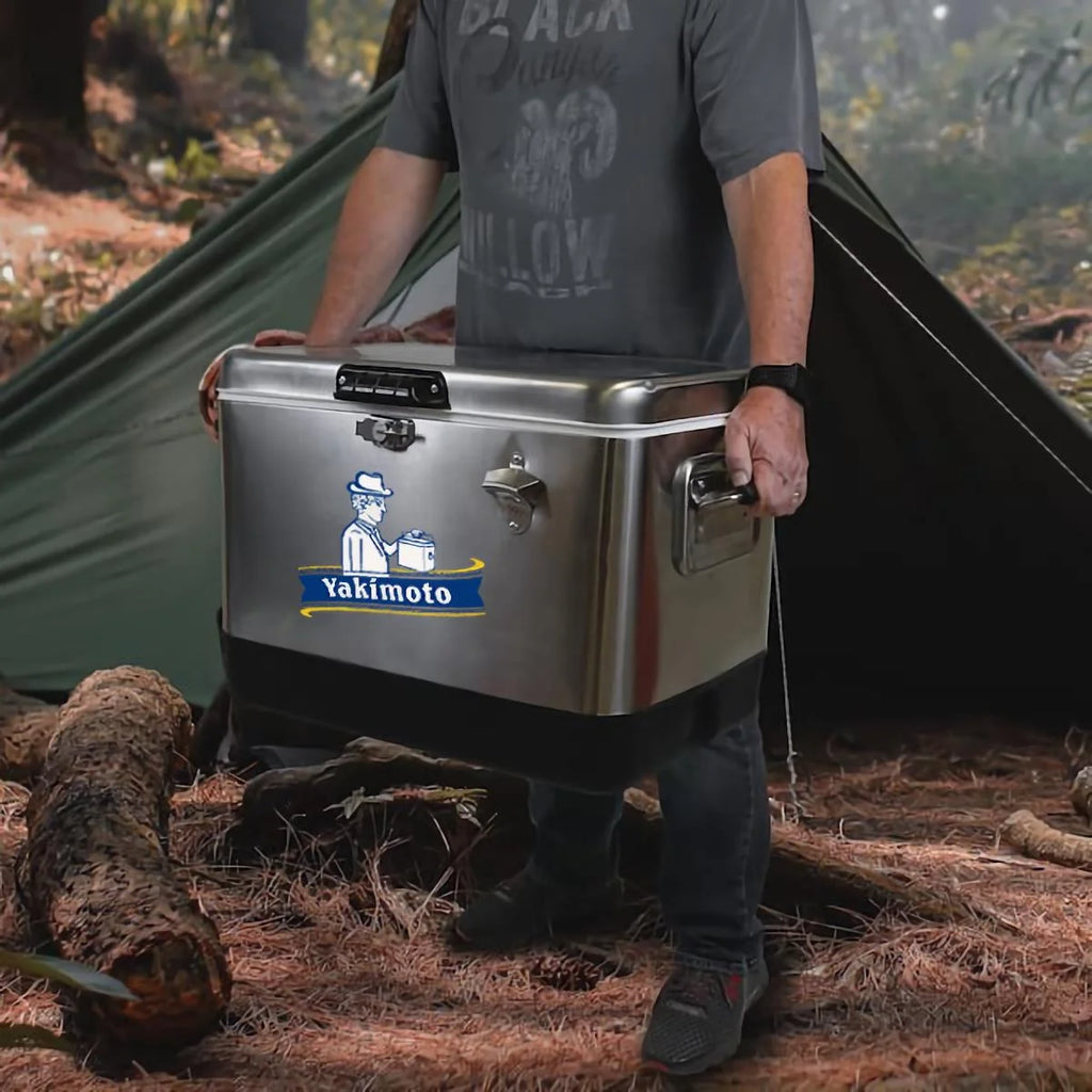 Glacière en acier inoxydable Yakimoto de 54 pintes – Glacière conservant la glace pendant 4 jours, avec décapsuleur intégré et fermoirs robustes en acier pour le camping, la pêche, la navigation et les fêtes entre amis