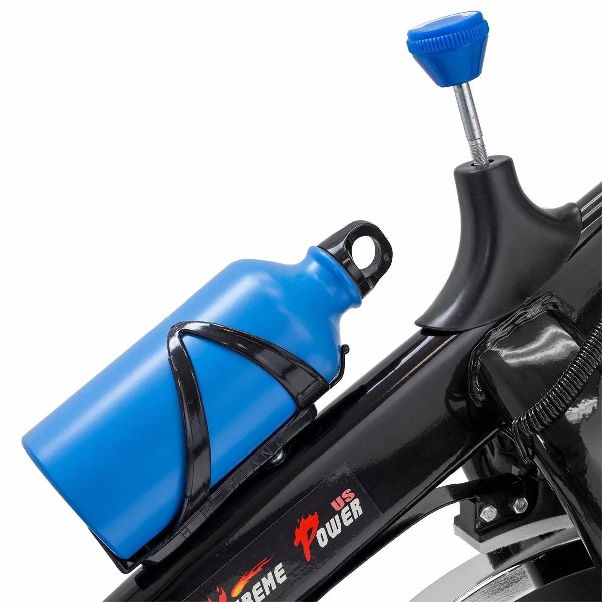 Vélo d’appartement XtremepowerUS, vélo de cyclisme cardio-vasculaire pour l’entraînement et la santé, avec porte-bouteille et cardiofréquencemètre, bleu