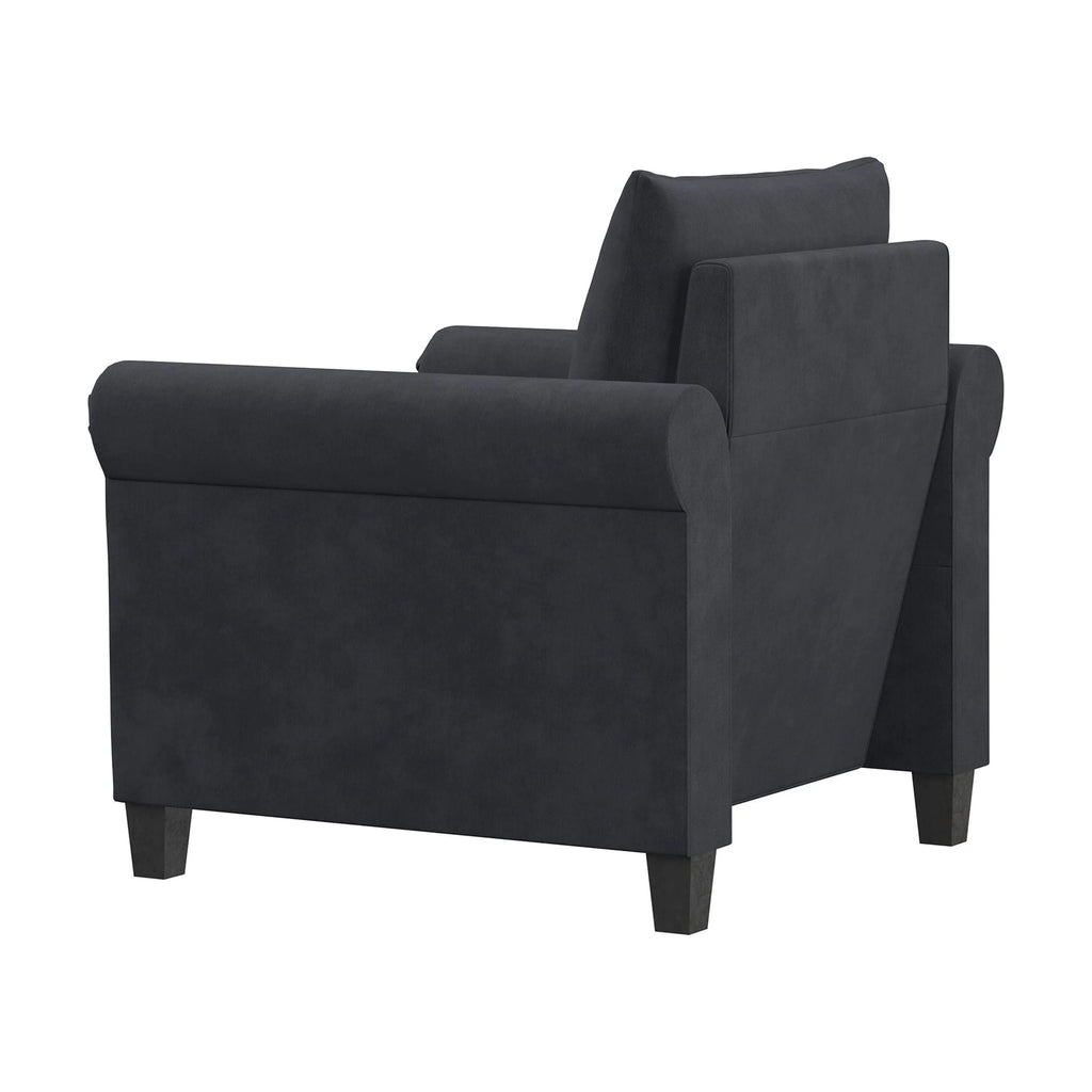 Fauteuil Fallon Lifestyle Solutions avec finition cloutée, tissu gris
