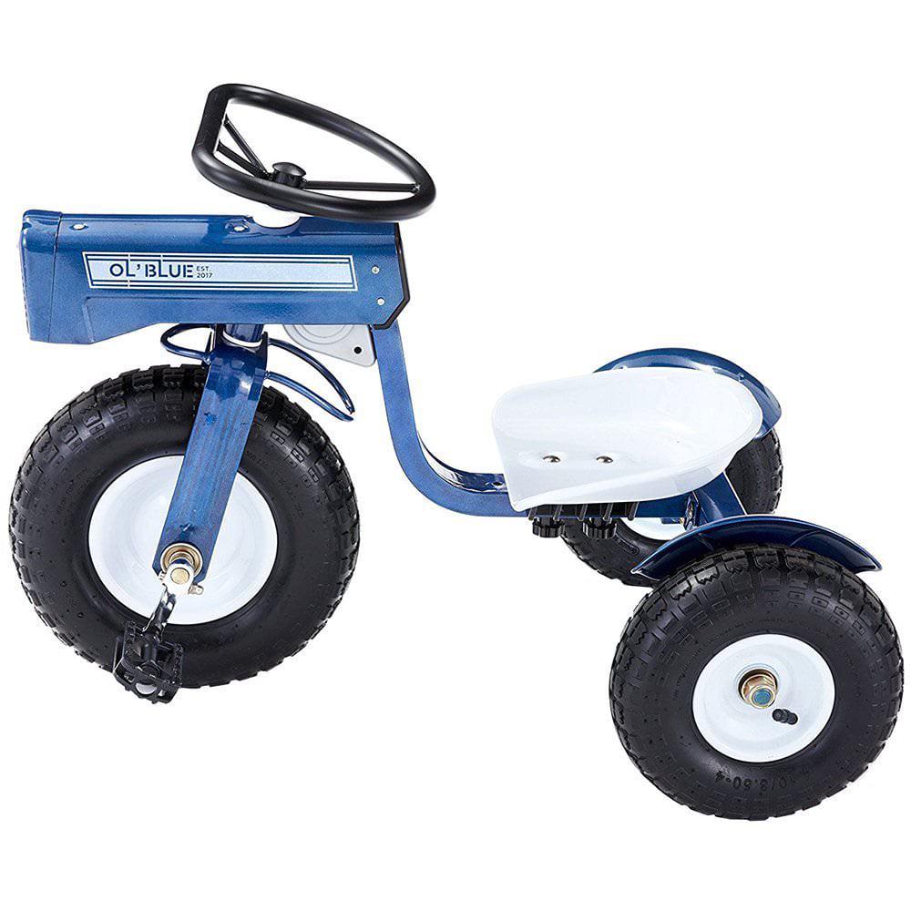 Tricam Ol- Tricycle tracteur bleu. Vélo pour tout-petit en acier 22¡å Jouet de pousse pour enfants