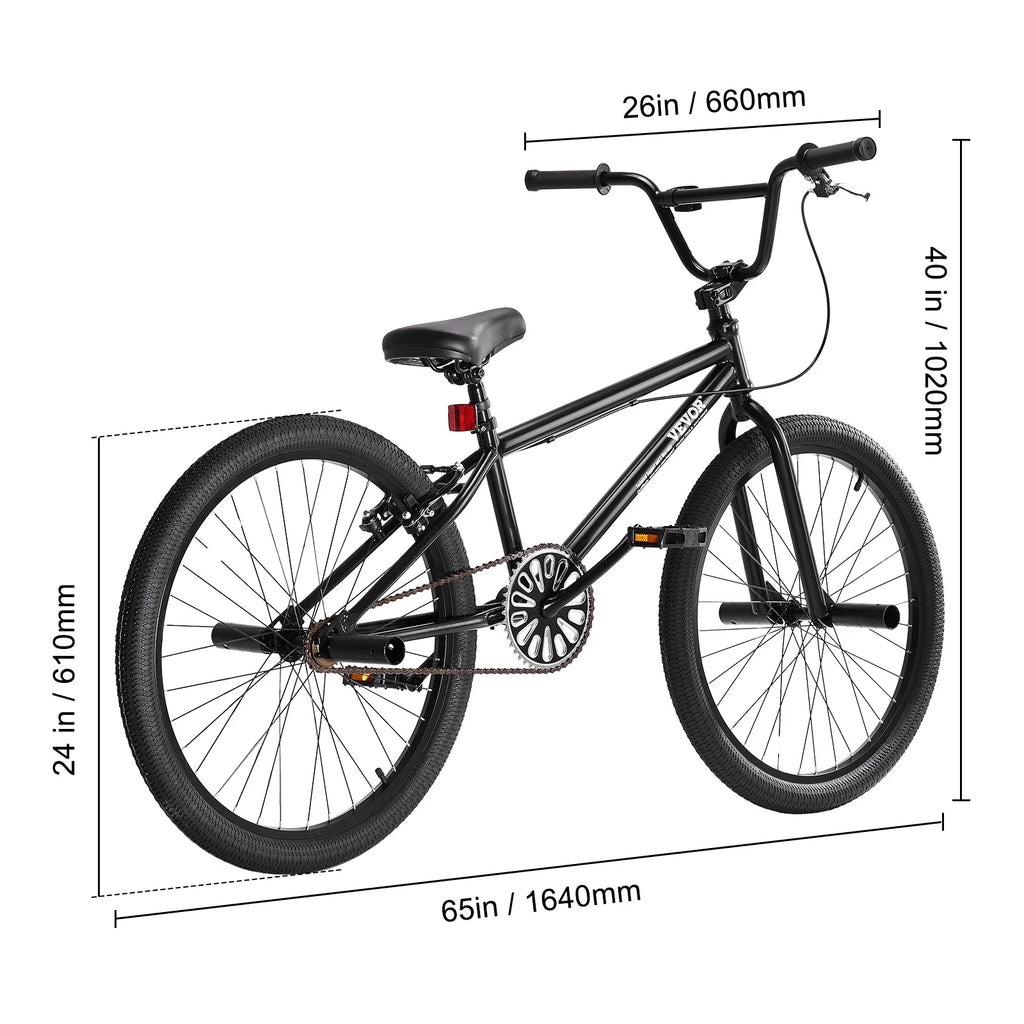 Vélo BMX VEVOR, vélo freestyle à roues de 24 pouces, vélo de course BMX avec 4 pegs, convient aux cyclistes débutants et confirmés, vélo BMX pour adolescents, adultes, hommes et femmes, cadre robuste en acier Hi-Ten, facile à assembler