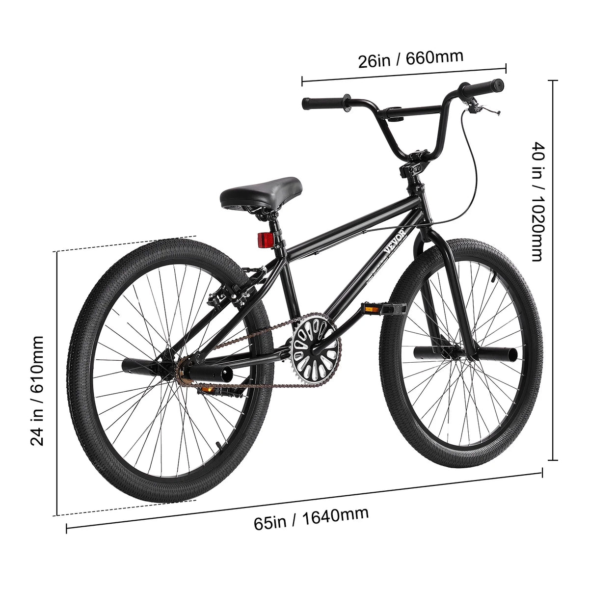 Vélo BMX VEVOR, vélo freestyle à roues de 24 pouces, vélo de course BMX avec 4 pegs, convient aux cyclistes débutants et confirmés, vélo BMX pour adolescents, adultes, hommes et femmes, cadre robuste en acier Hi-Ten, facile à assembler
