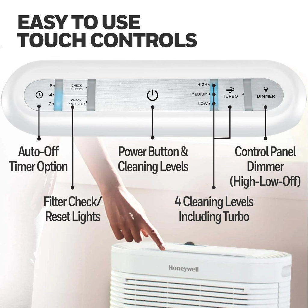 Purificateur d’air Honeywell, HPA304, 2 250 pi², filtre HEPA, réduit les allergènes, la fumée, le pollen et la poussière