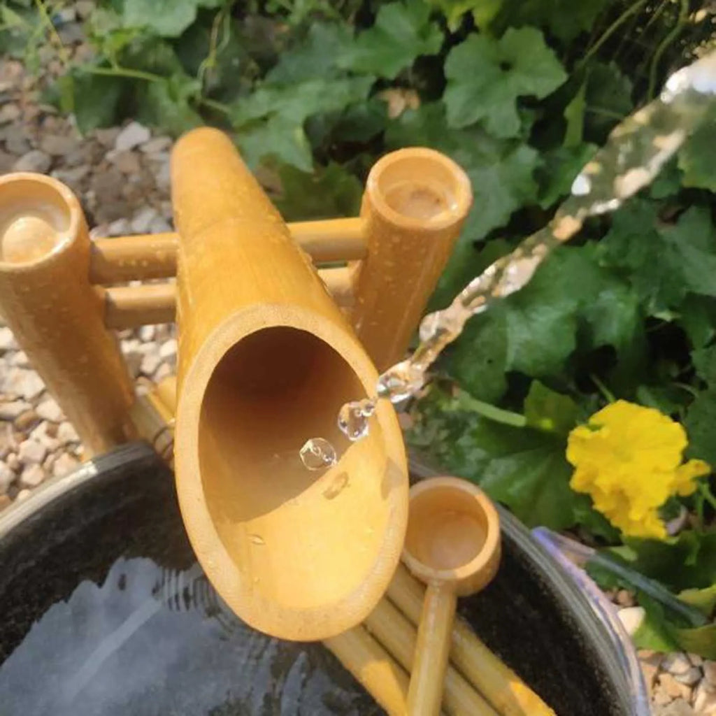 Fontaine à balancier pour l'extérieur, fontaine d'eau de jardin zen en bambou, avec pompe, fontaine zen à monter soi-même, ensemble fontaine d'eau zen en bambou