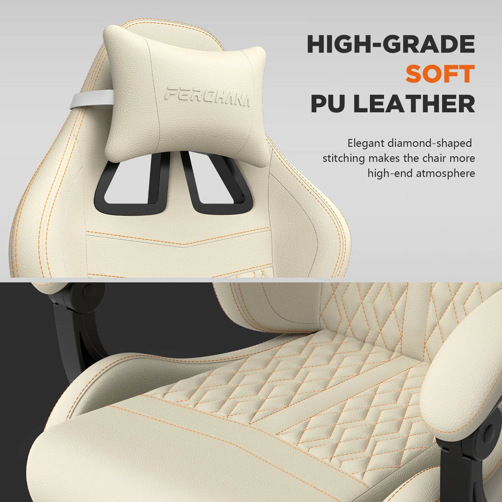 Fauteuil gaming Luxvie avec repose-pieds, fauteuil de bureau ergonomique pour ordinateur avec massage, soutien lombaire et appui-tête, dossier haut, style vintage, pour adultes et enfants, noir